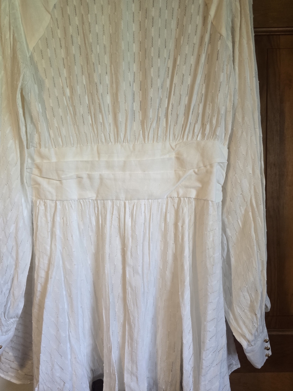All About May NWT White Textured Button-Front Tunic Dress - Picture 15 of 16